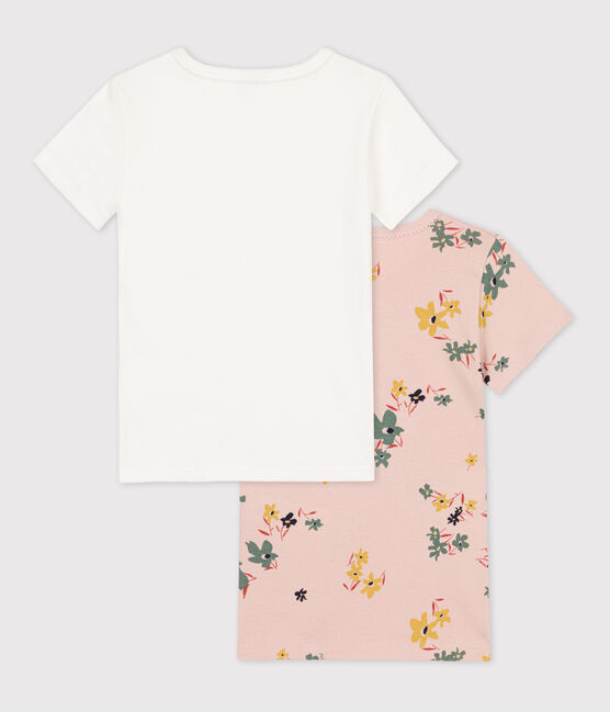 Girls' Short-sleeved Floral Cotton T-Shirt - 2-Pack variante 1