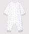 Babies' Marmot Patterned Organic Cotton Jumpsuit MARSHMALLOW white/GRIS grey