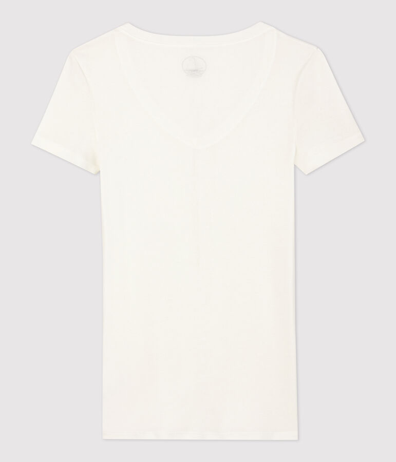 Women's Fine Rib Knit T-Shirt MARSHMALLOW white
