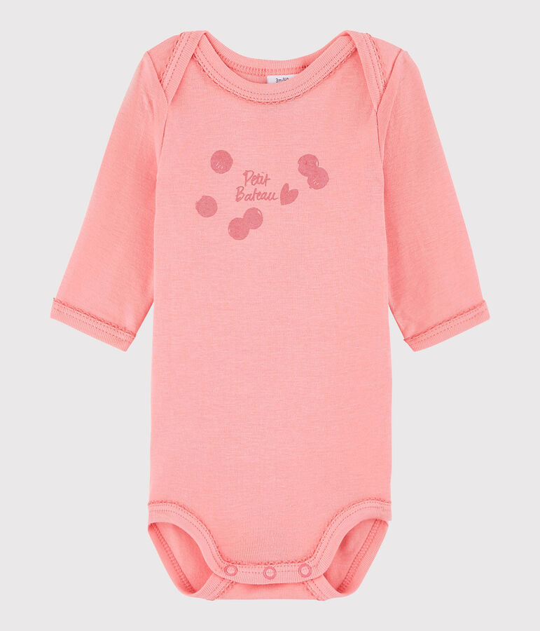 Baby Girls' Long-Sleeved Bodysuit pink