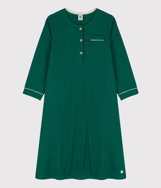 Girls' Cotton Nightdress EVERGREEN green