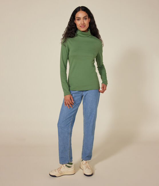 Women's The Iconic rollneck cotton T-shirt PALMERAIE green