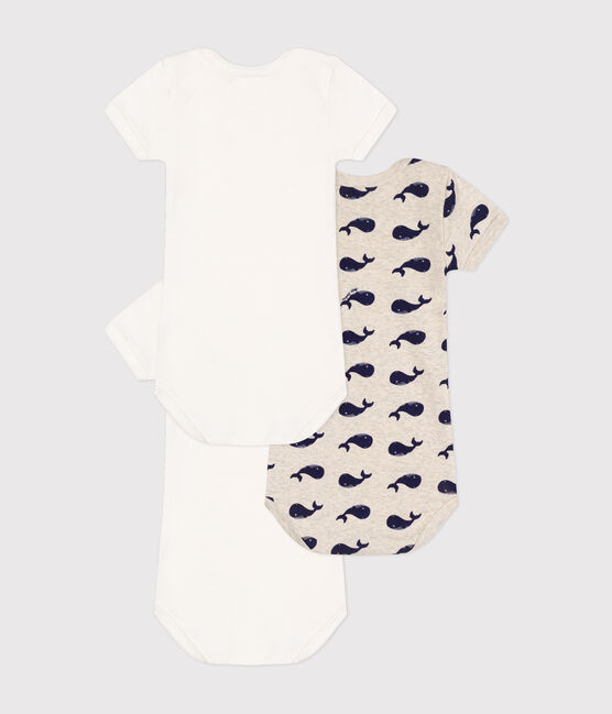 Short-Sleeved Cotton Whale Bodysuits - Pack of 3 variante 1