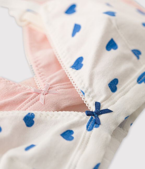 Girls' Heart Themed Cotton and Elastane Bras - 2-Pack variante 1