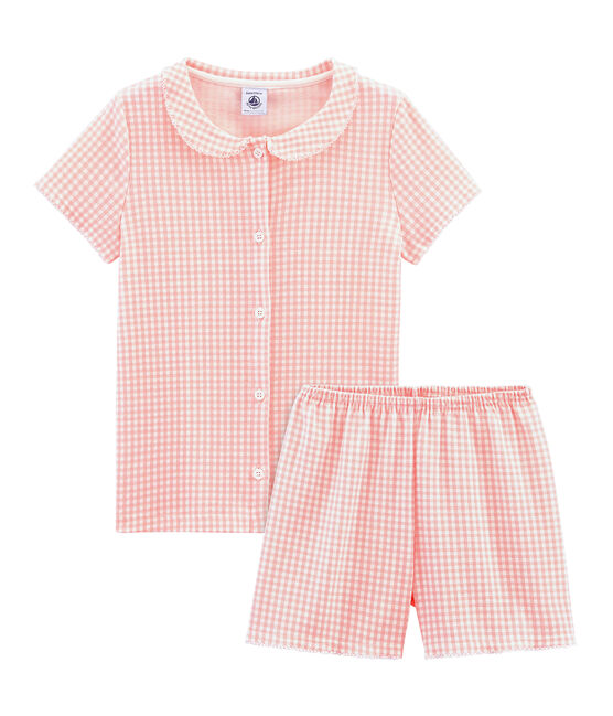 Girls' short Pyjamas MARSHMALLOW white/ROSAKO pink
