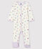 Baby Girls' Ribbed Sleepsuit with Detachable Feet MARSHMALLOW white/MULTICO white
