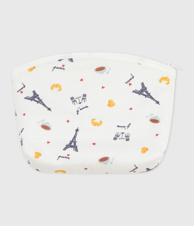Babies' Paris-print cotton bag white/multicolor