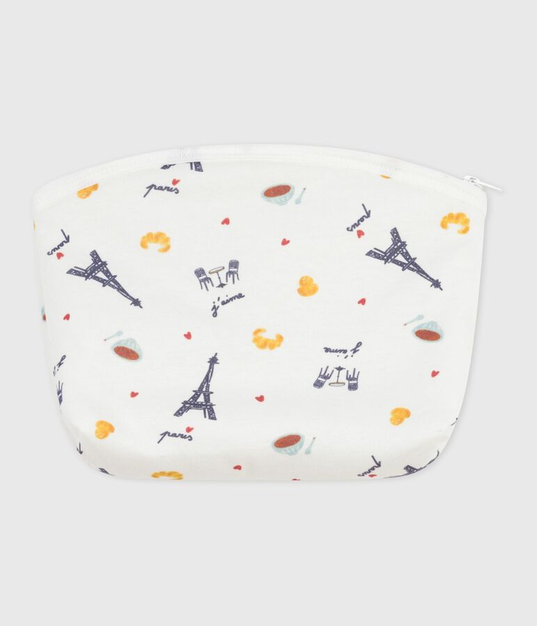 Babies' Paris-print cotton bag white/multicolor