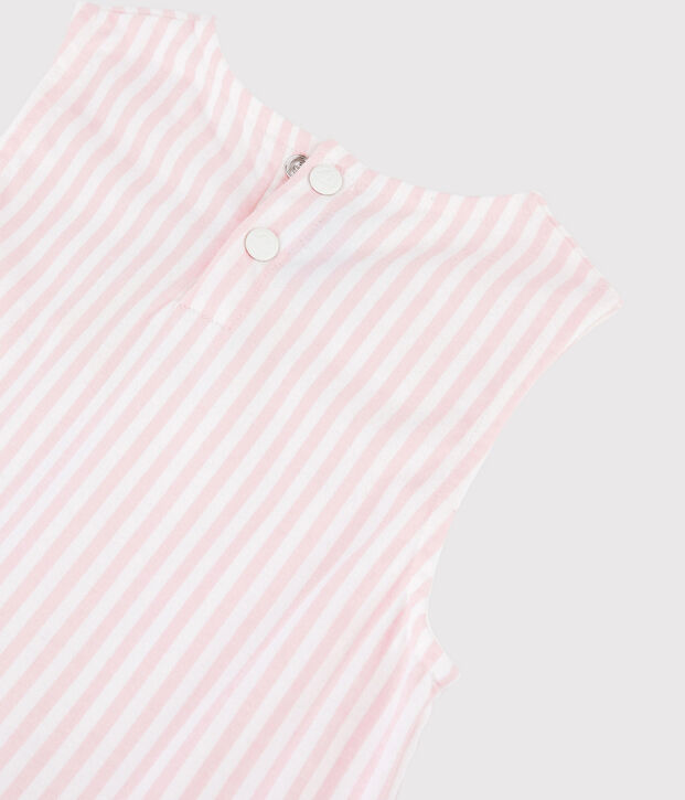 Girls' Sleeveless Jersey Dress pink/white