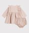 Babies' dress in cotton with a graphic print Ecru/white