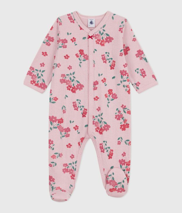Babies' floral-print tube knit pyjama suit pink/multicolor