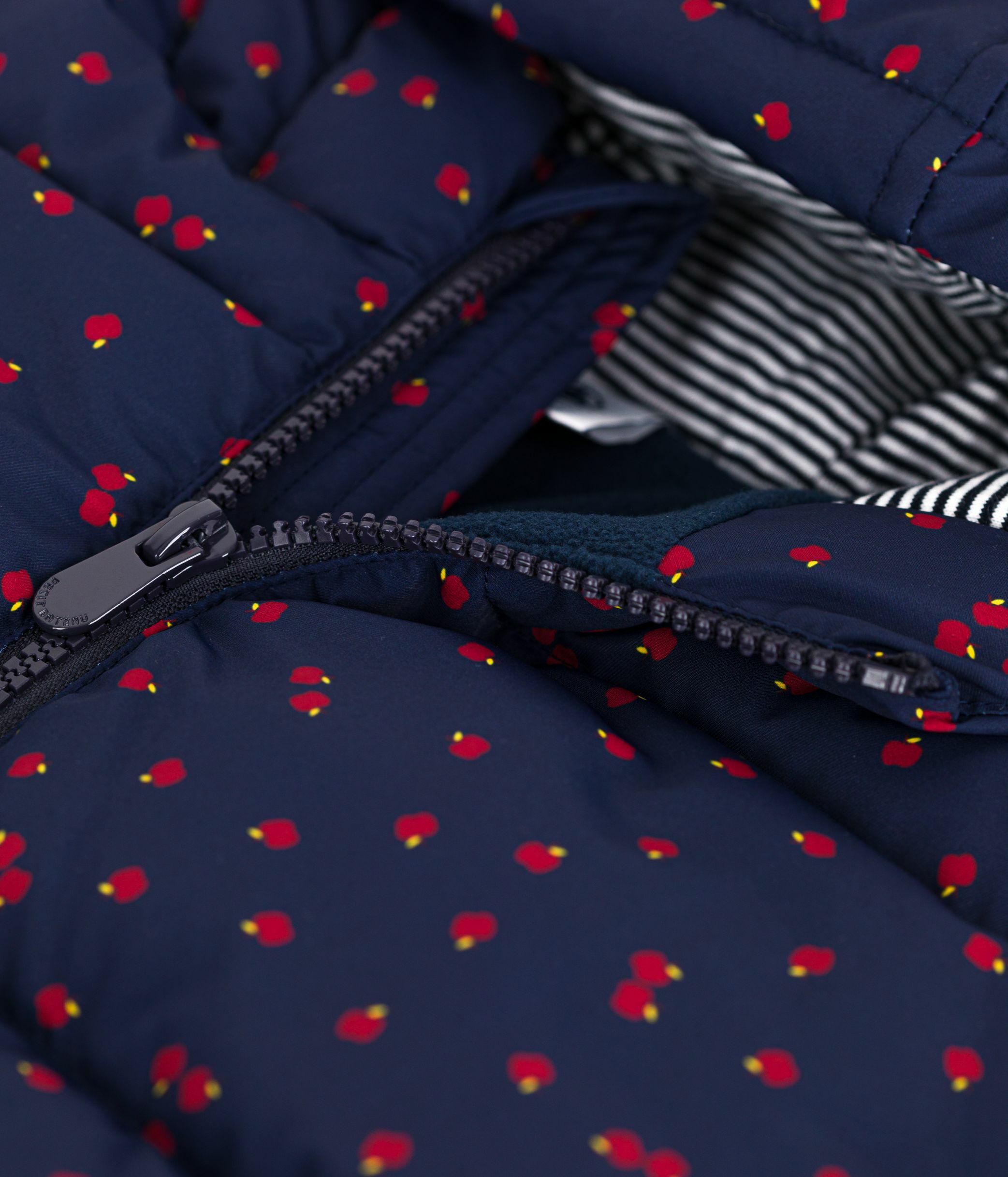 Children's printed long puffer jacket blue/multicolor