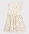 Girls' Short-Sleeved Cotton Dress MARSHMALLOW white/MULTICO white
