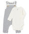 Babies' Ribbed Clothing - 2-Piece Set MARSHMALLOW white/SMOKING blue