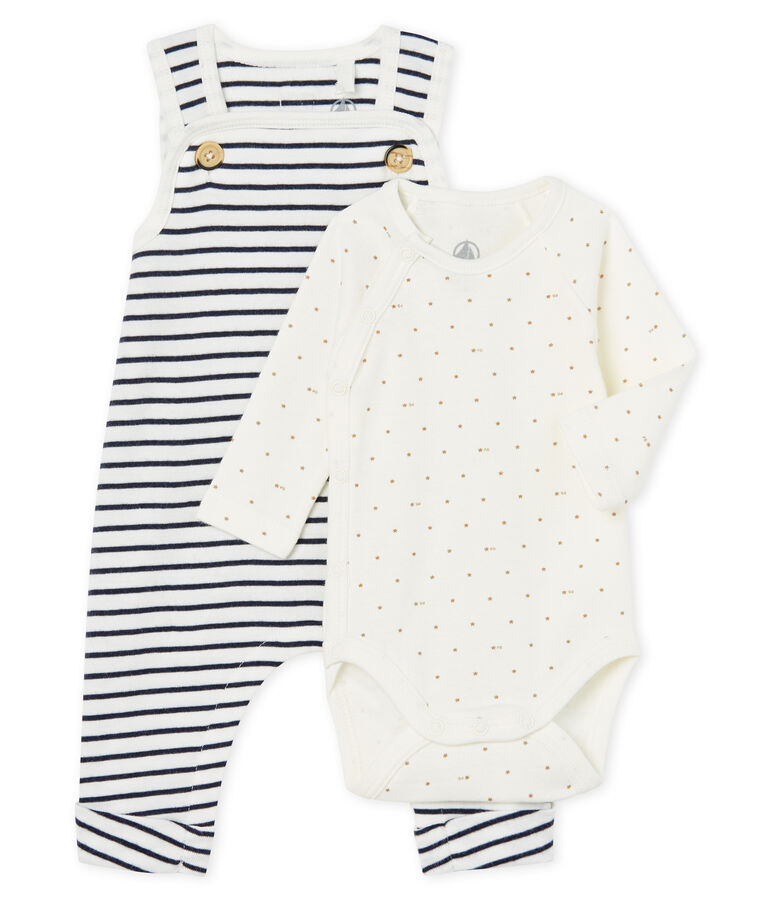 Babies' Ribbed Clothing - 2-Piece Set white/blue