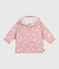 Babies' floral print windbreaker, pinstripe lining CHARME pink/MARSHMALLOW white