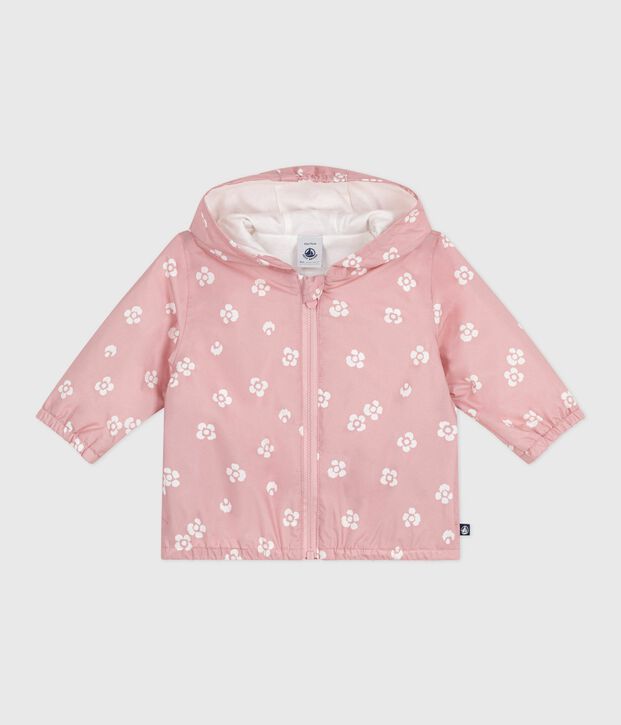 Floral print baby windbreaker pink/white