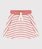 Girl's Stripy Cotton Skirt MARSHMALLOW white/PAPAYE