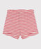 Babies' Stripy Slub Jersey Shorts PAPI pink/AVALANCHE beige