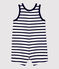 Babies' Thick Organic Jersey Playsuit MARSHMALLOW white/SMOKING blue