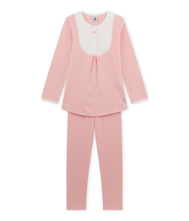 Girl's milleraies stripe pyjamas pink/white