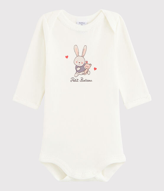 Baby Girls' Long-Sleeved Bodysuit MARSHMALLOW white
