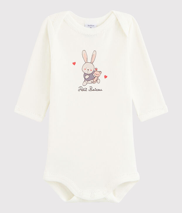 Baby Girls' Long-Sleeved Bodysuit white