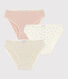 Girls' Floral Cotton and Elastane Briefs - 3-Pack