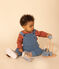 Babies' Velour Dungarees POLOCHON blue