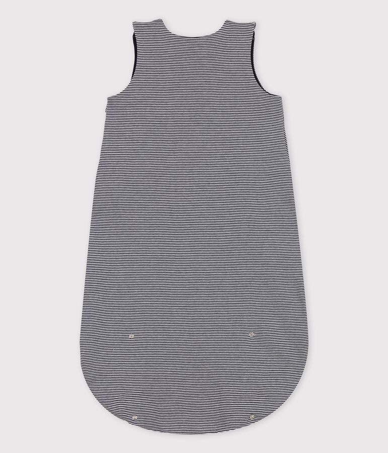 Striped cotton baby sleeping bag TOG 0.5 blue/white