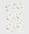 Babies' Paris print cotton playsuit with a collar MARSHMALLOW white/MULTICO white