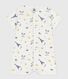 Babies' Paris print cotton playsuit with a collar