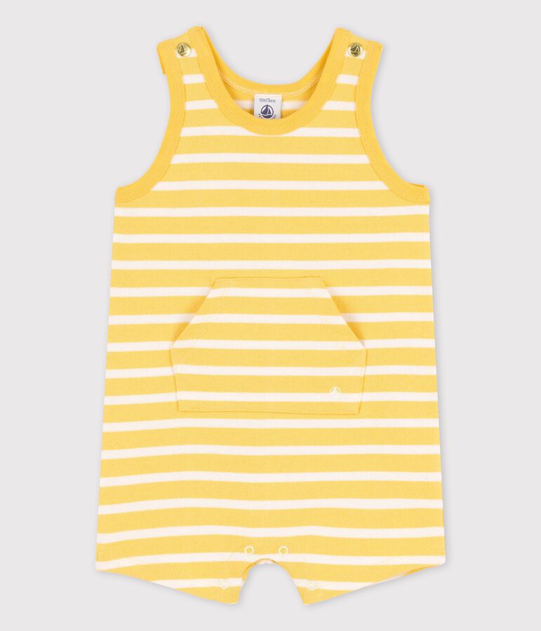 Babies' Thick Jersey Short Playsuit yellow/white