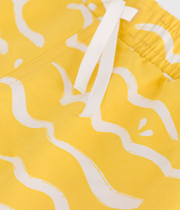 Children's printed swim shorts yellow/white
