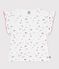 Children's short-sleeved floral print cotton T-shirt MARSHMALLOW white/MULTICO white