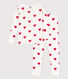 Children's unisex snug-fit cotton heart print pyjamas
