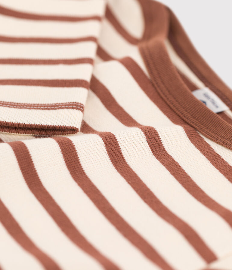 Children's Unisex Breton Top Ecru/brown