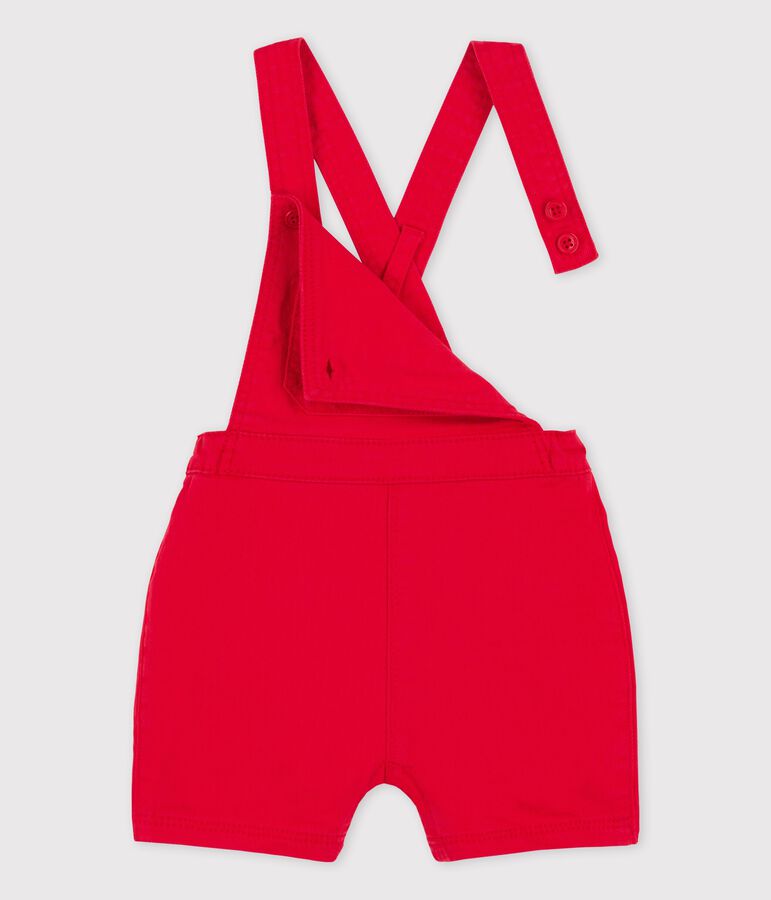 Babies' Coloured Denim Dungaree Shorts PEPS red
