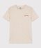 Women's Round Neck Screen-Printed Cotton T-Shirt MONTELIMAR CHINE beige