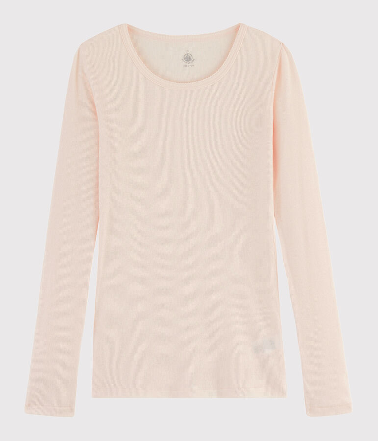 Women's wool and cotton blend T-shirt pink