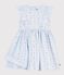 Children's sleeveless cotton dress FRAICHEUR blue/MULTICO white
