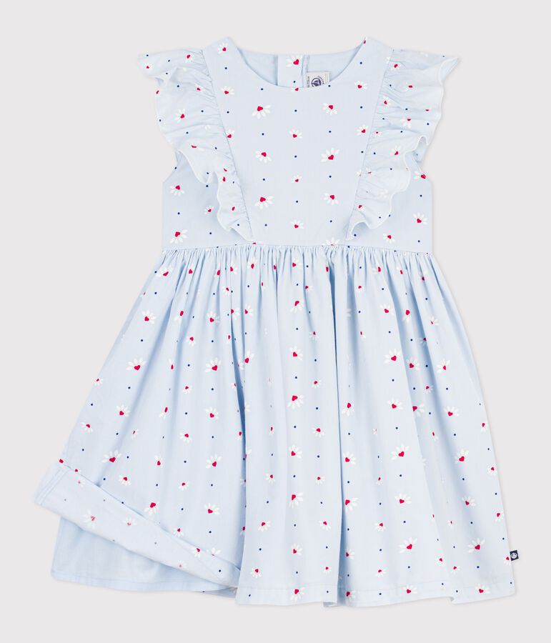 Children's sleeveless cotton dress blue/multicolor