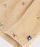 Babies' corduroy dress embroidered with flowers CAJOU beige/MULTICO