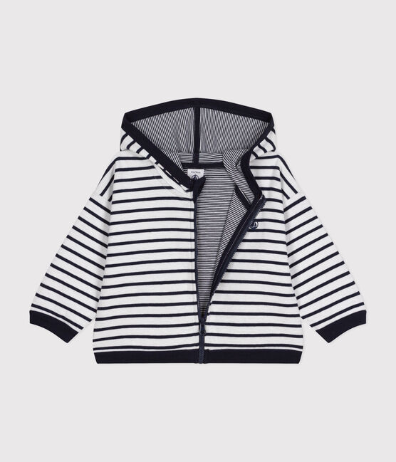 Babies' Hoodie MARSHMALLOW white/SMOKING blue