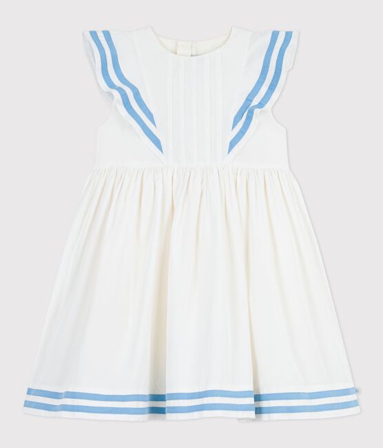 Children's sleeveless cotton dress MARSHMALLOW white