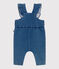 Babies' long-leg elastane denim dungarees BLEU DELAVE blue