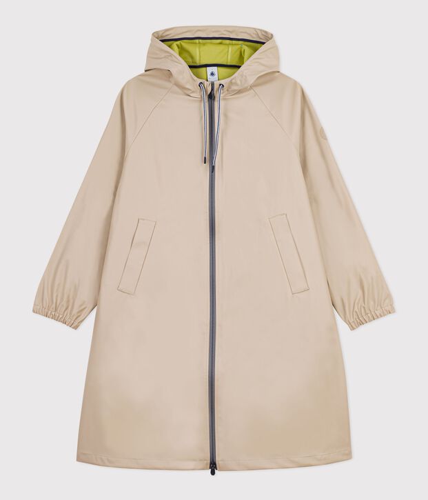 Women's long raincoat in two colours beige