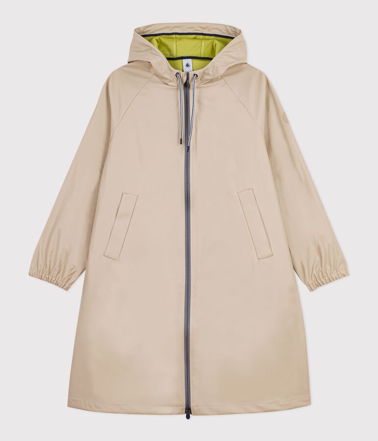 Women's long raincoat in two colours beige