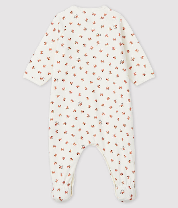 Babies' Fox Print Fleece Sleepsuit white/multicolor