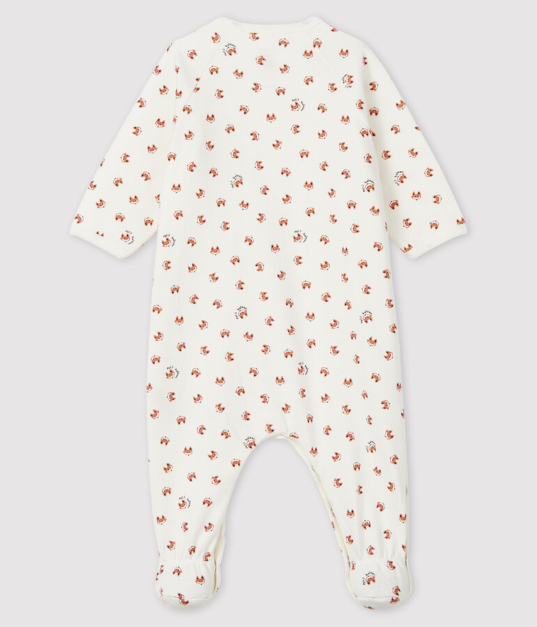 Babies' Fox Print Fleece Sleepsuit white/multicolor